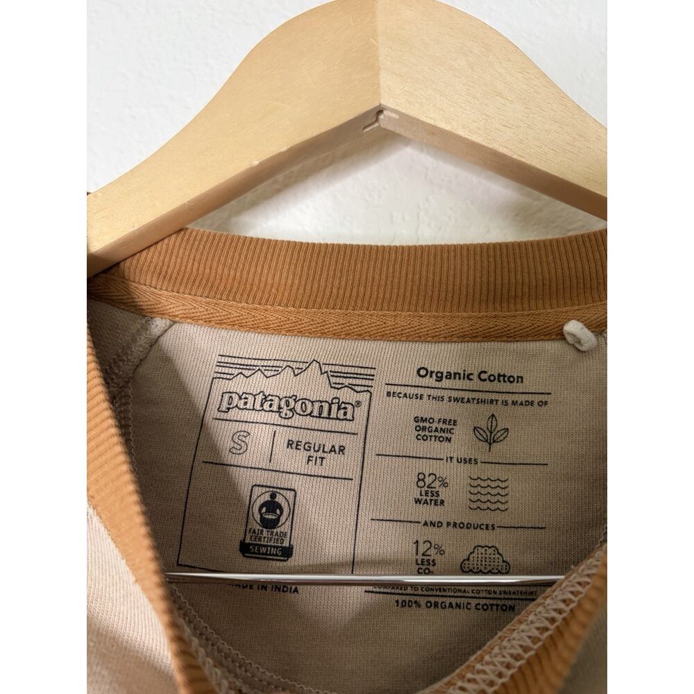 Patagonia Organic Cotton Crewneck Sweatshirt Two-Tone Tan Women's Size Small - Picture 2 of 4